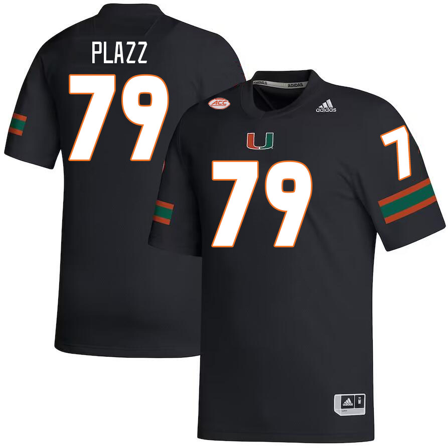 Men #79 Deryc Plazz Miami Hurricanes College Football Jerseys Stitched-Black